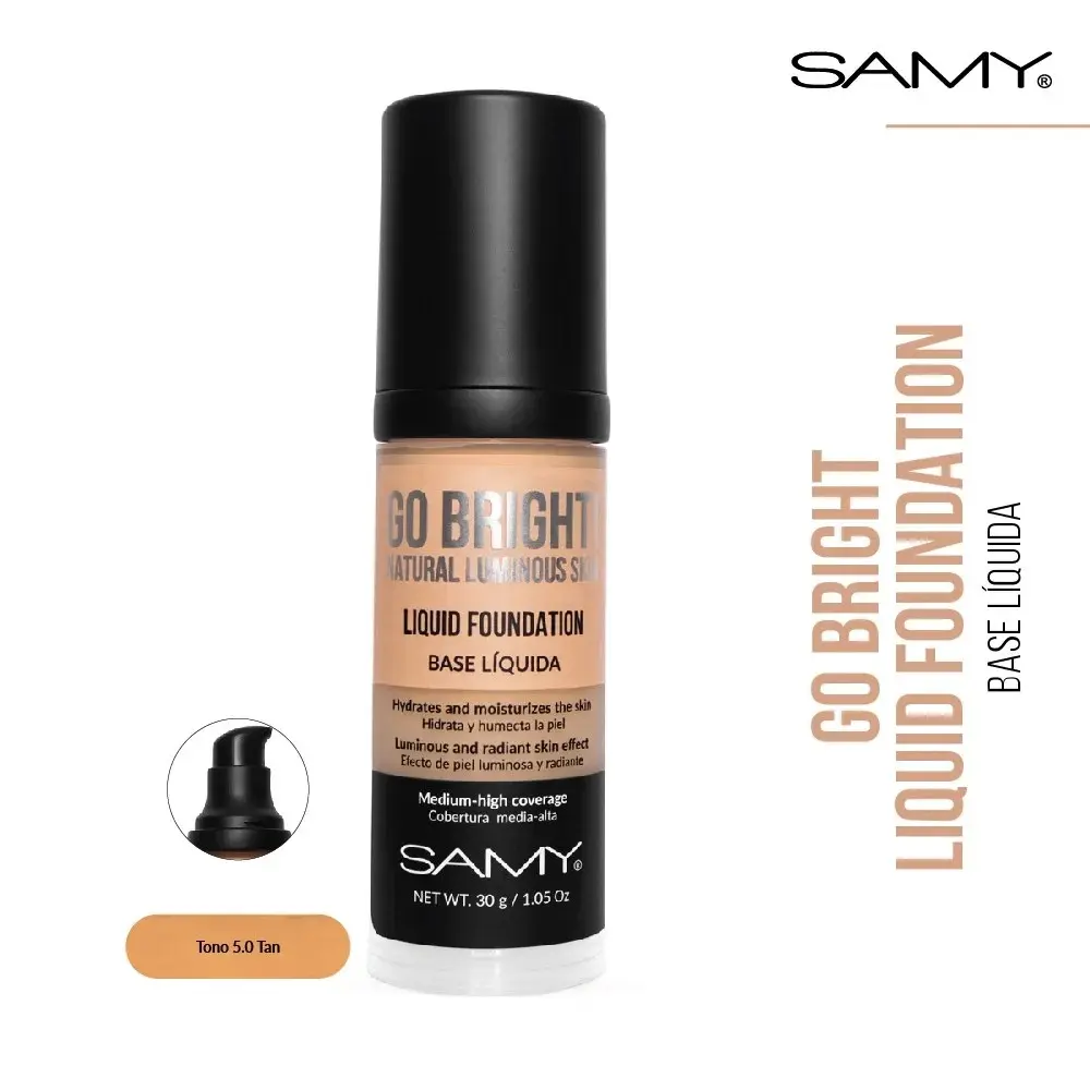 BASE LÖQUIDA GO BRIGHT 30 g SAMY # 5.0 TAN