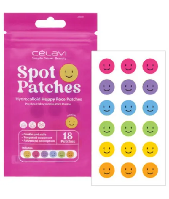 CELAVI SPOT PATCHES HAPPY FACE 18 PCS