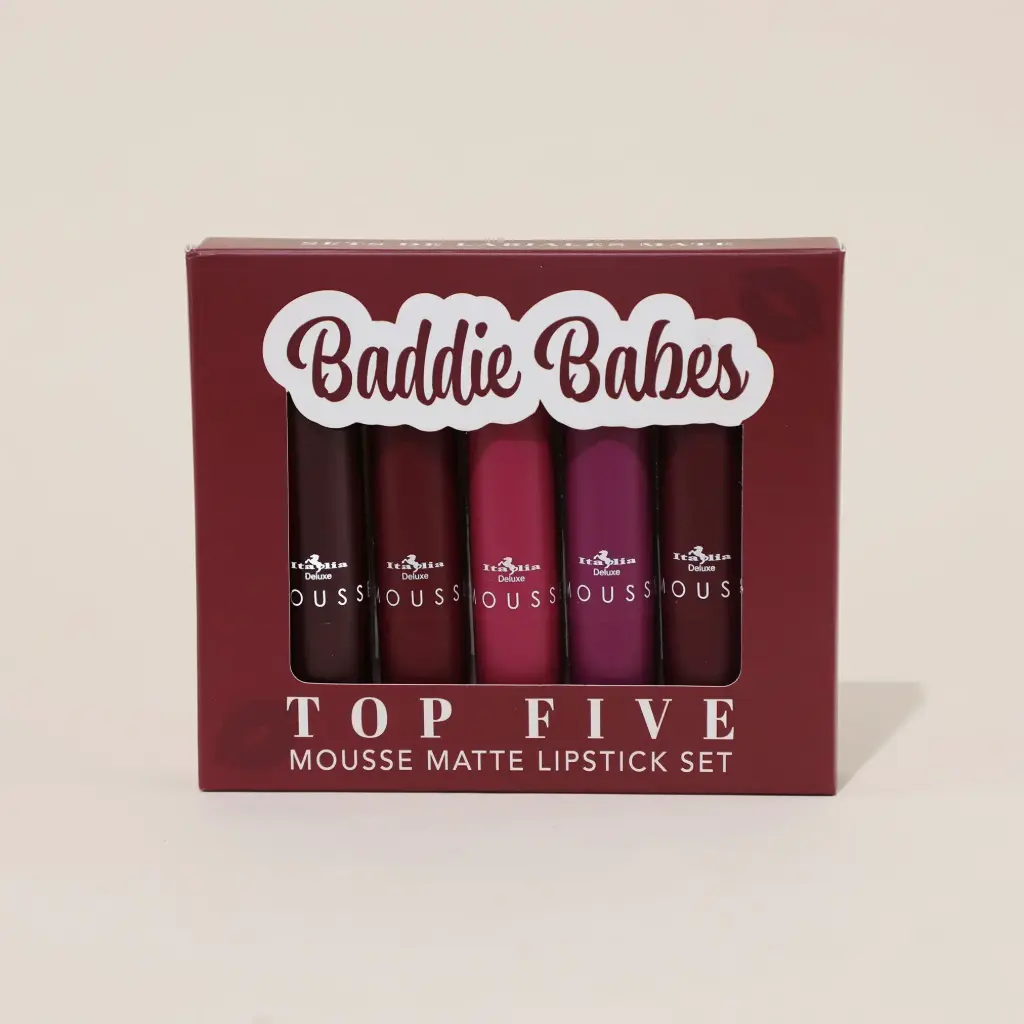 Italia Deluxe Mousse Matte Lipstick Set-Baddie Babe