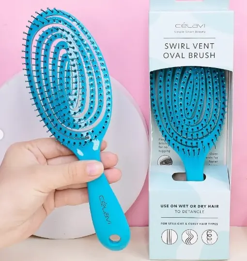 CELAVI Swirl Vent Oval Brush 1pc