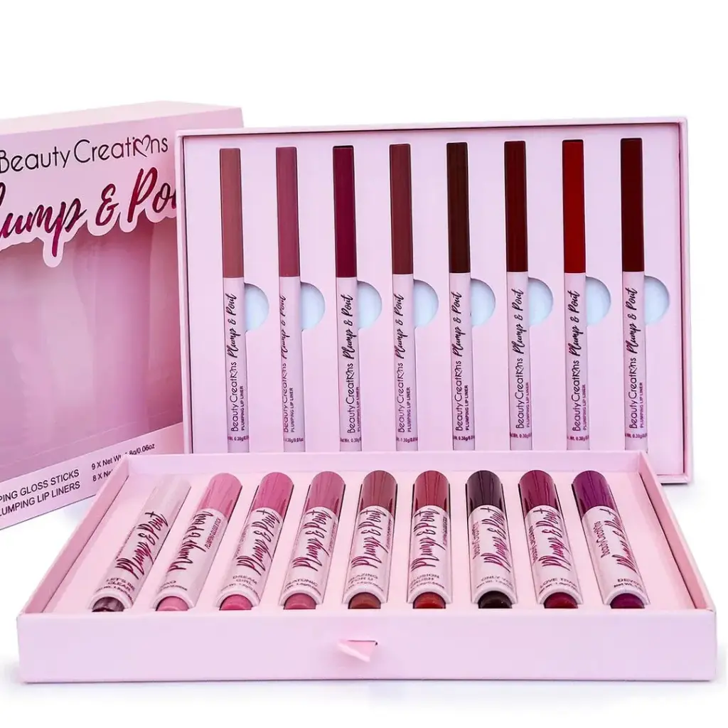 BEAUTY CREATIONS PLUMPING GLOSS STICKS SET 9 PIEZAS