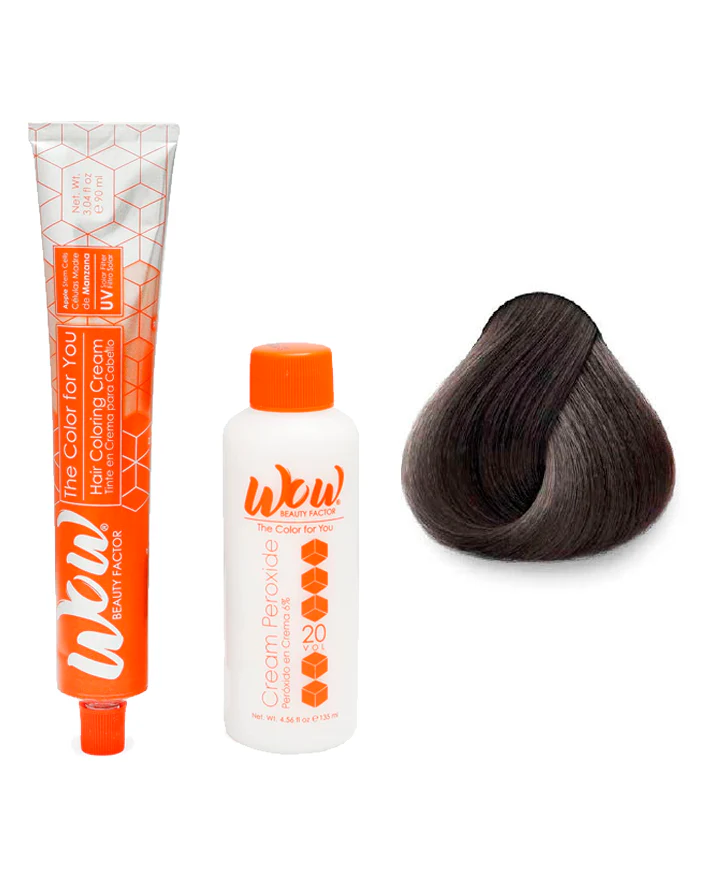 WOW Tinte en Crema para Cabello con Peróxido en Crema 4 Castaño