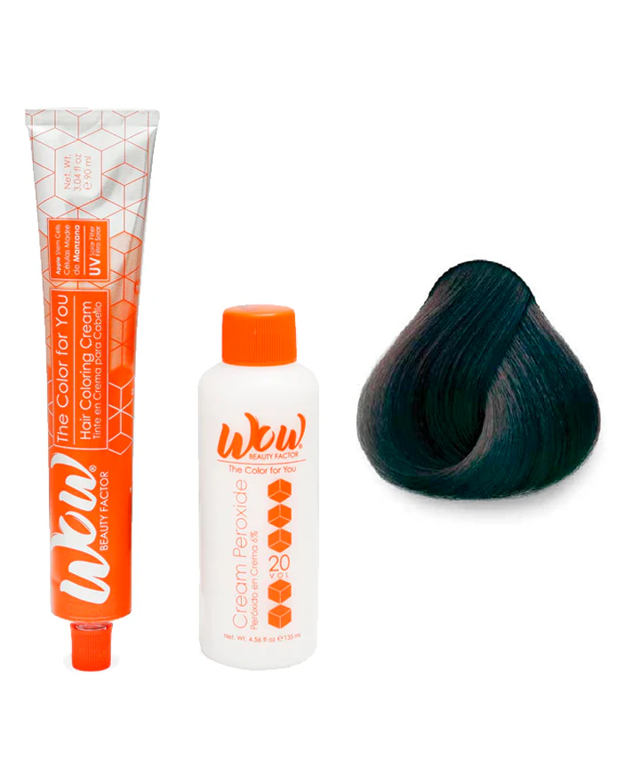 WOW Tinte en Crema para Cabello con Peróxido en Crema 1A Negro Azulado