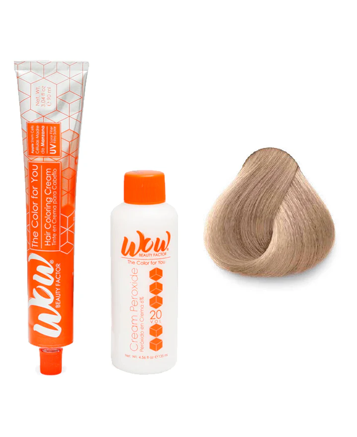WOW Tinte en Crema para Cabello con Peróxido en Crema 10.22 Rubio Ultra Claro Nacara