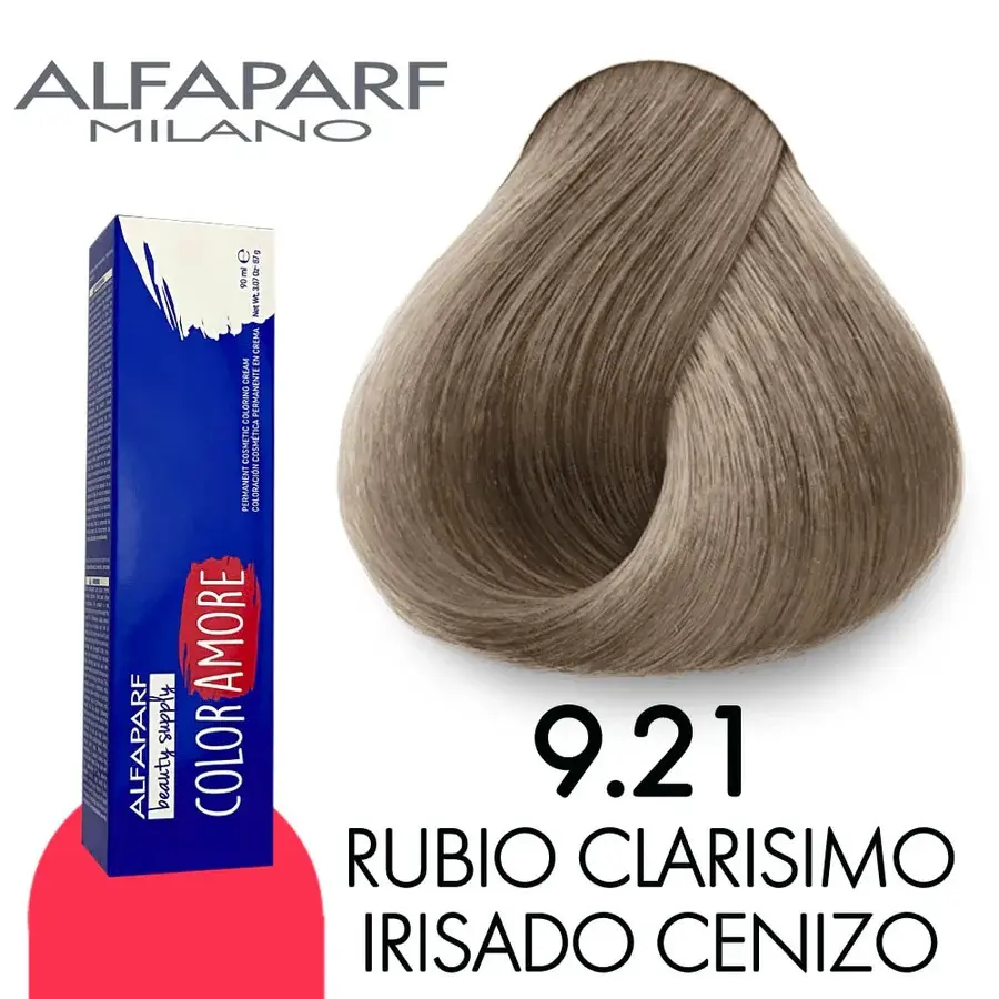 ALFAPARF COLOR AMORE TINTE 9.21 RUBIO CLARISIMO IRISADO CENIZO 90 ML