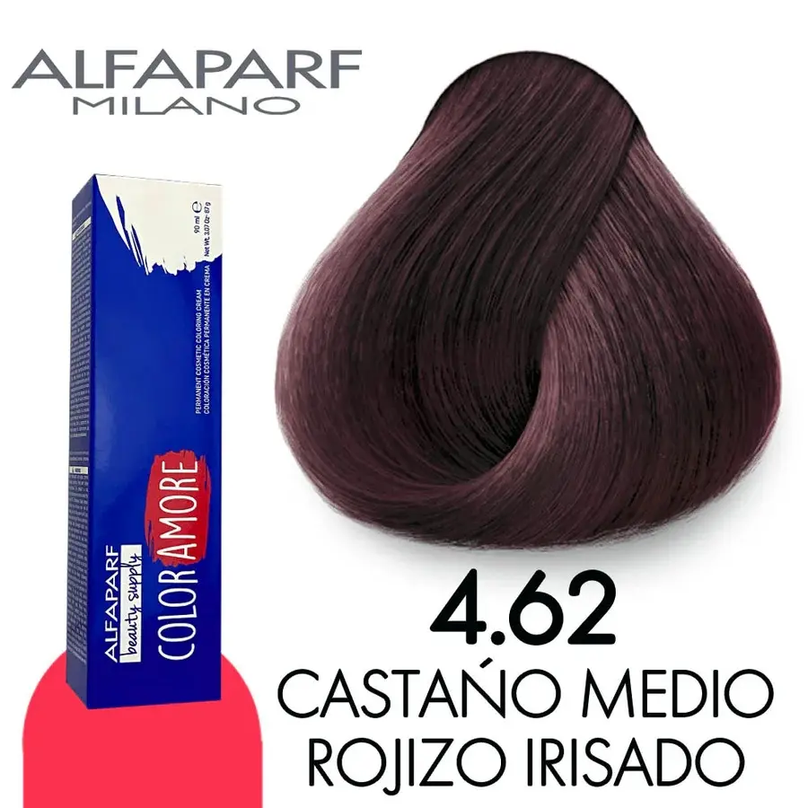 ALFAPARF COLOR AMORE TINTE 4.62 CASTAÑO MEDIO ROJIZO IRISADO