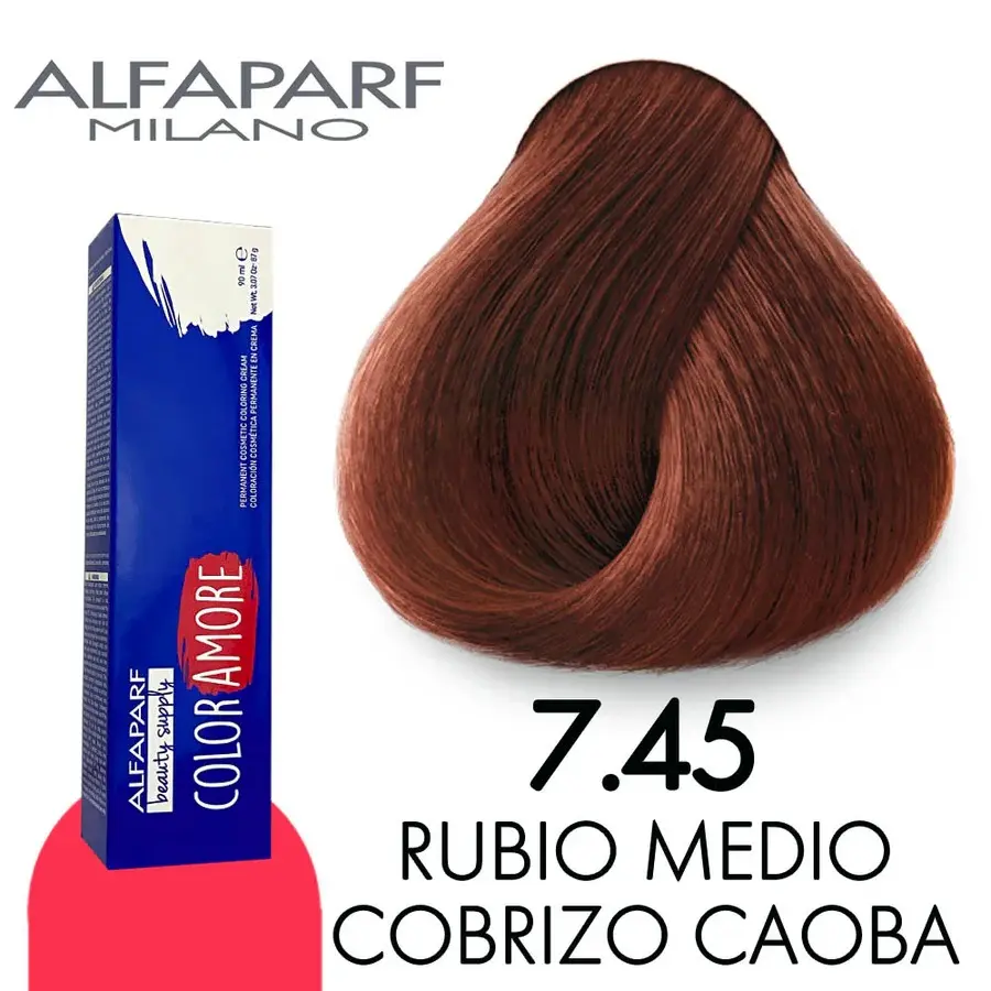 ALFAPARF COLOR AMORE TINTE 7.45 RUBIO MEDIO COBRIZO CAOBA