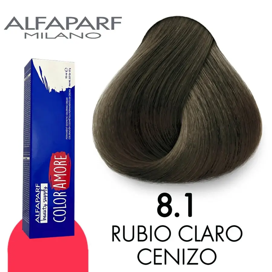 ALFAPARF COLOR AMORE TINTE 8.1 RUBIO CLARO CENIZO 90 ML