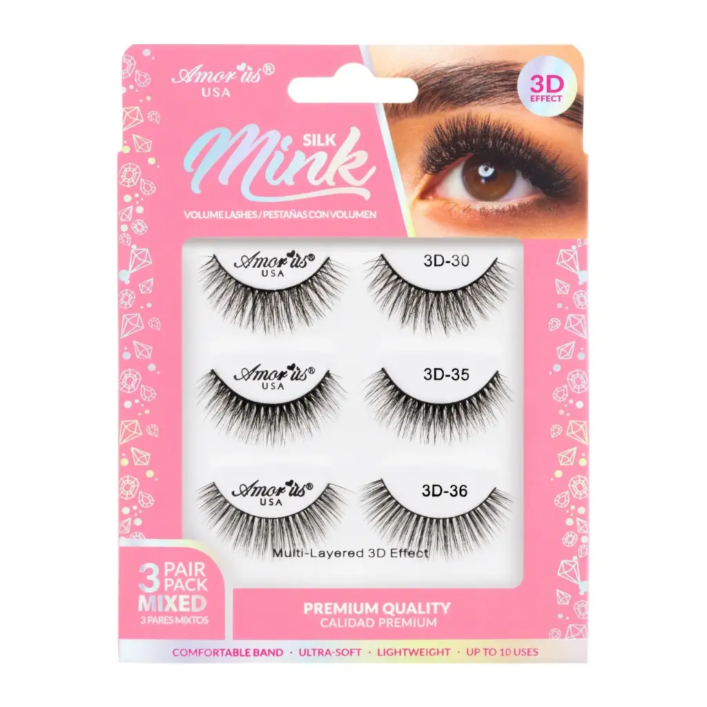 AMOR US MINK LASHES PACK 3D 3P MIX #5