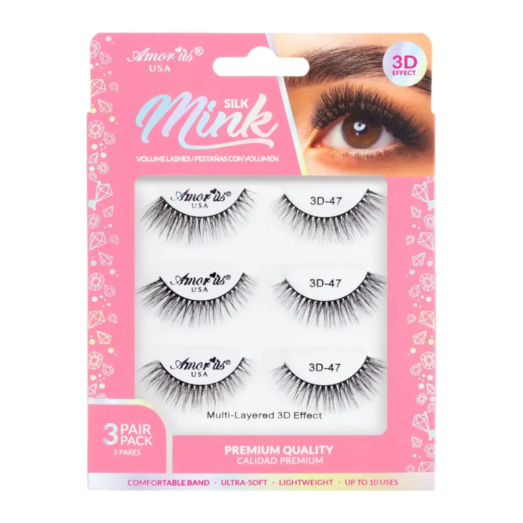 AMOR US MINK LASHES PACK 3D 3P #47