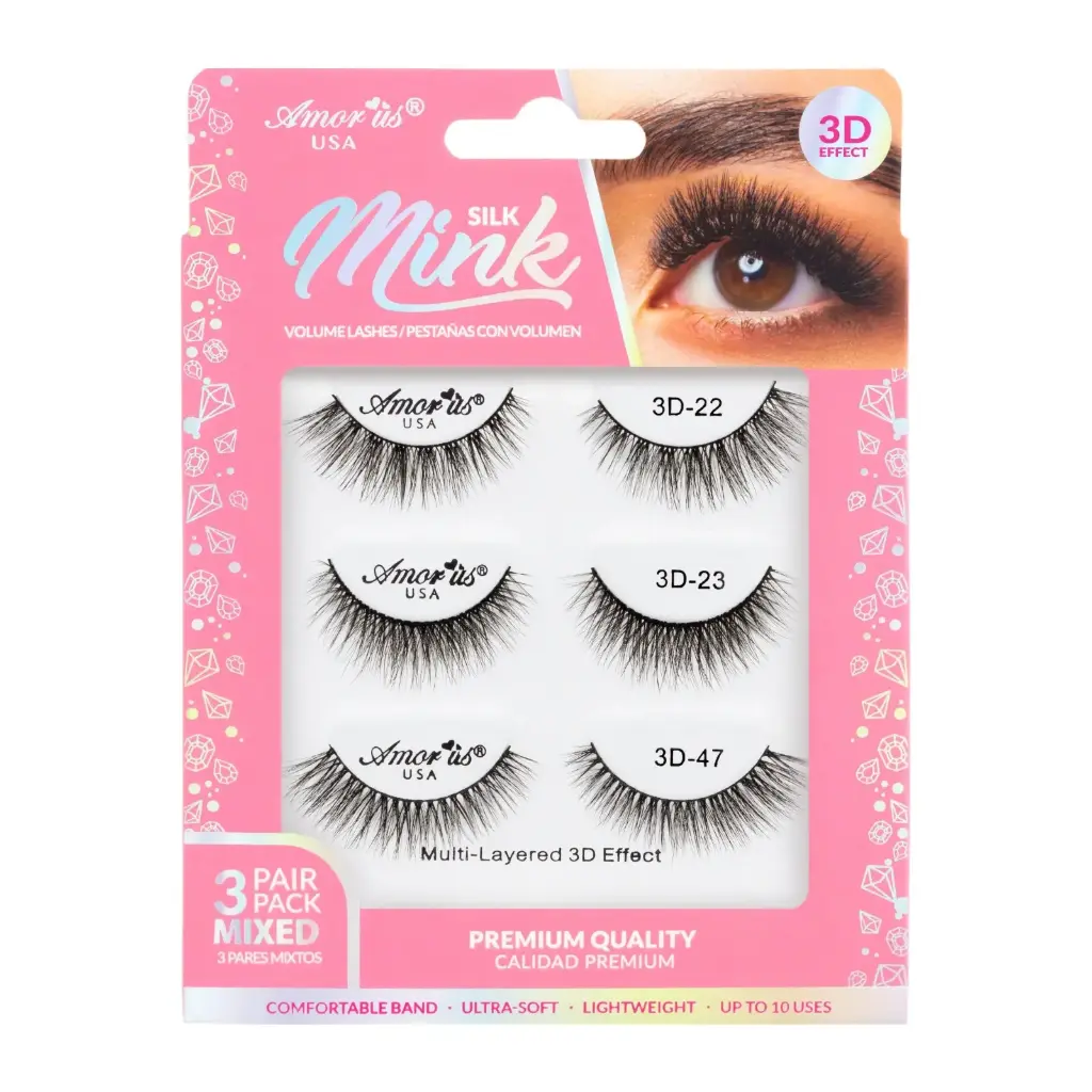 AMOR US MINK LASHES PACK 3D 3P MIX #4