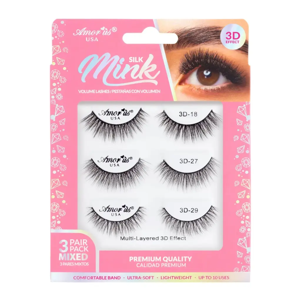 AMOR US MINK LASHES PACK 3D 3P MIX #2