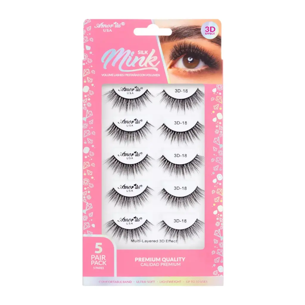 AMOR US MINK LASHES 5P 3D #18