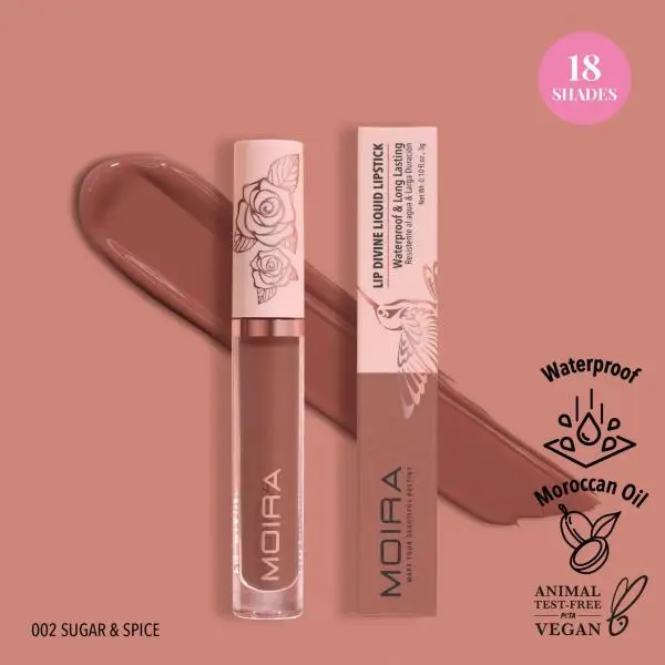 MOIRA Lip Divine Liquid Lipstick (002, Sugar & Spice)