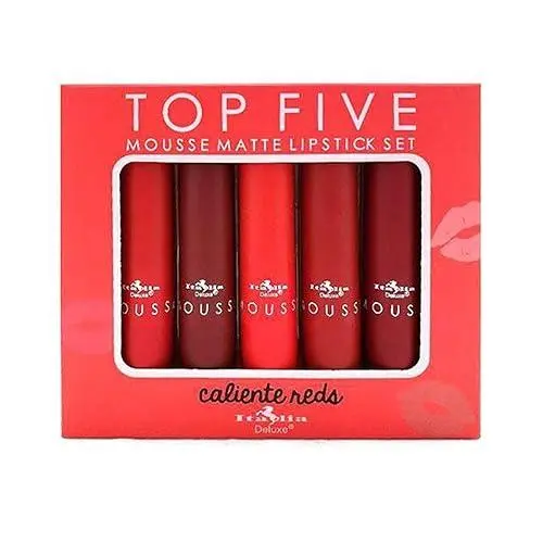 Italia Deluxe Mousse Matte Lipstick Set- Caliente Reds