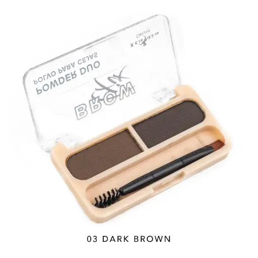 [782353830038] ITALIA DELUXE BROW FIX POWDER DUO 03 DARK BROWN